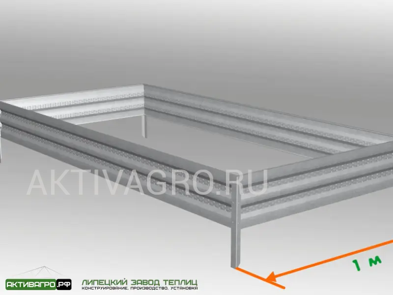 Комплект из 2 грядок для теплицы, длина 8 м Комплект из 2 грядок для теплицы, длина 8 м